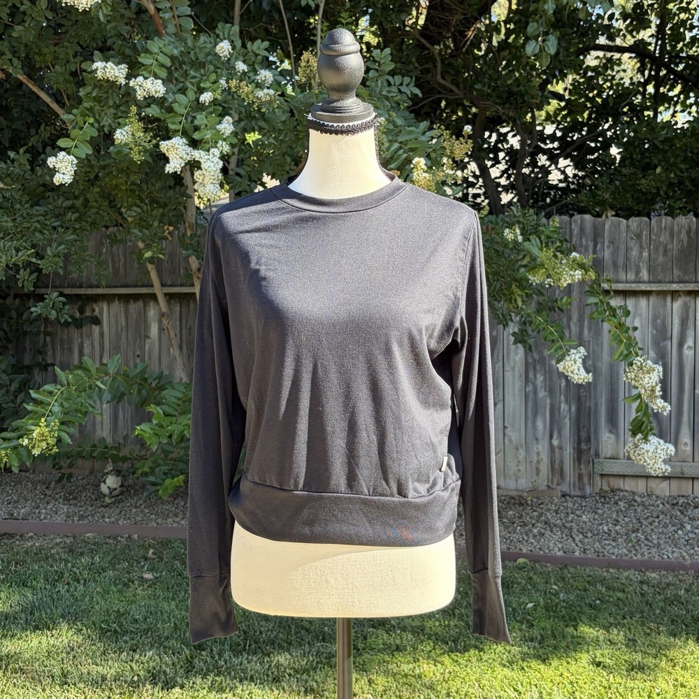 Vuori Daydream Crew Pullover Black Heather Lightweight Size M